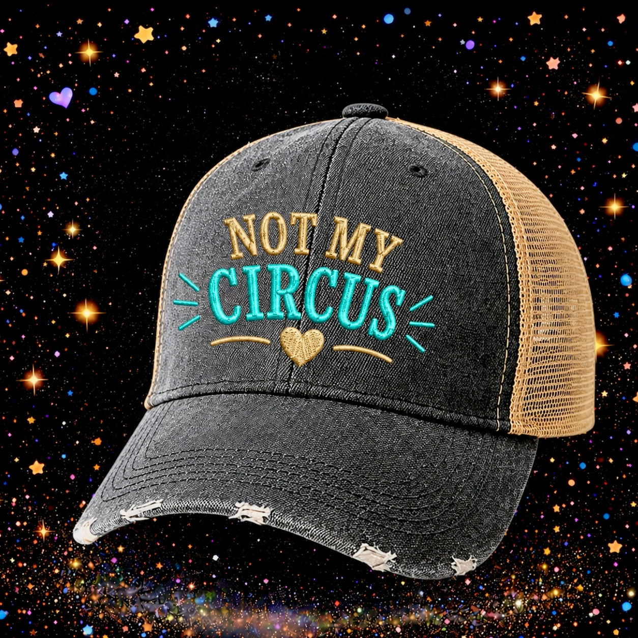 Not My Circus | Embroidered Trucker Hat | Snapback Cap | Unisex | Funny