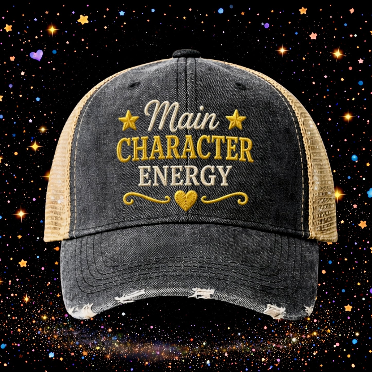 Main Character Energy | Embroidered Trucker Hat | Snapback Cap | Sarcastic
