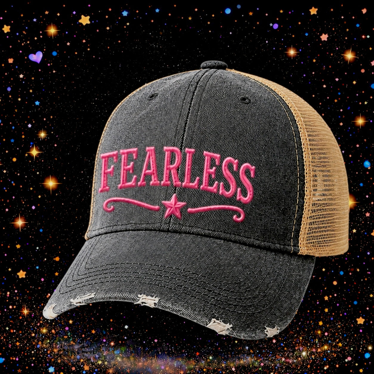 Fearless | Embroidered Trucker Hat | Snapback Cap | Unisex | Funny