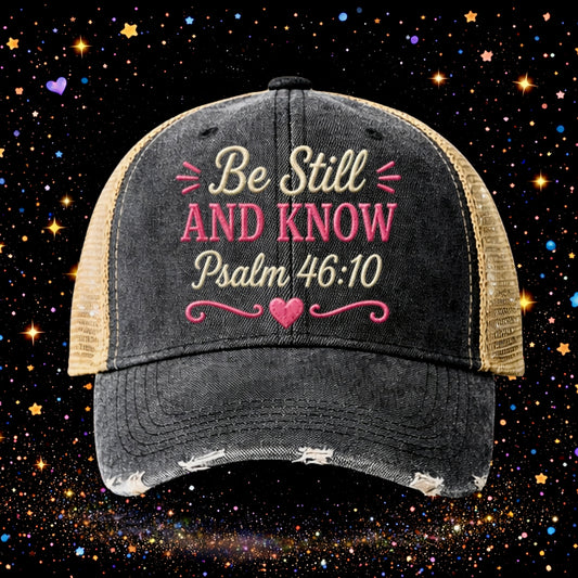 Be Still And Know Psalm 46:10 | Embroidered Trucker Hat | Snapback Cap