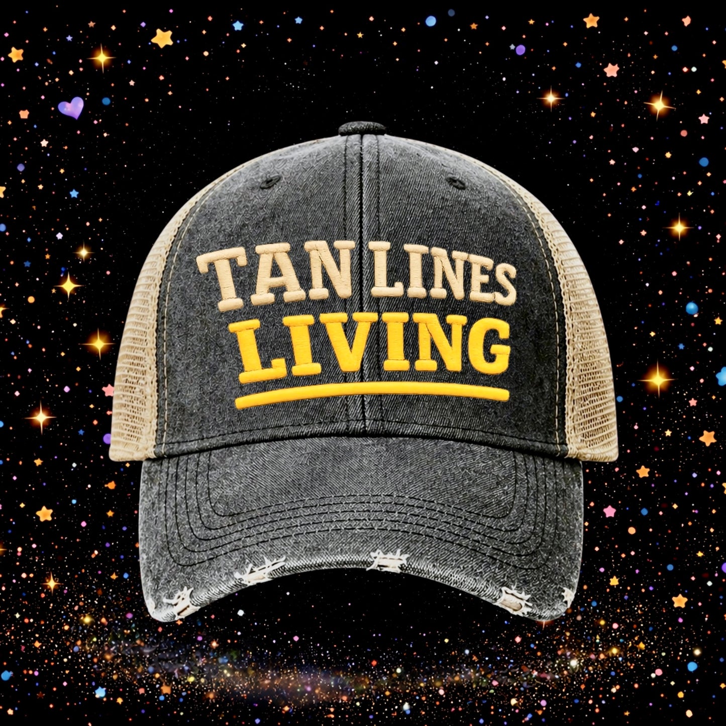 Tan Lines Living | Embroidered Trucker Hat | Snapback | Unisex | Baseball Cap