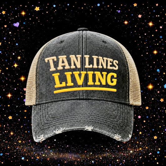 Tan Lines Living | Embroidered Trucker Hat | Snapback | Unisex | Baseball Cap