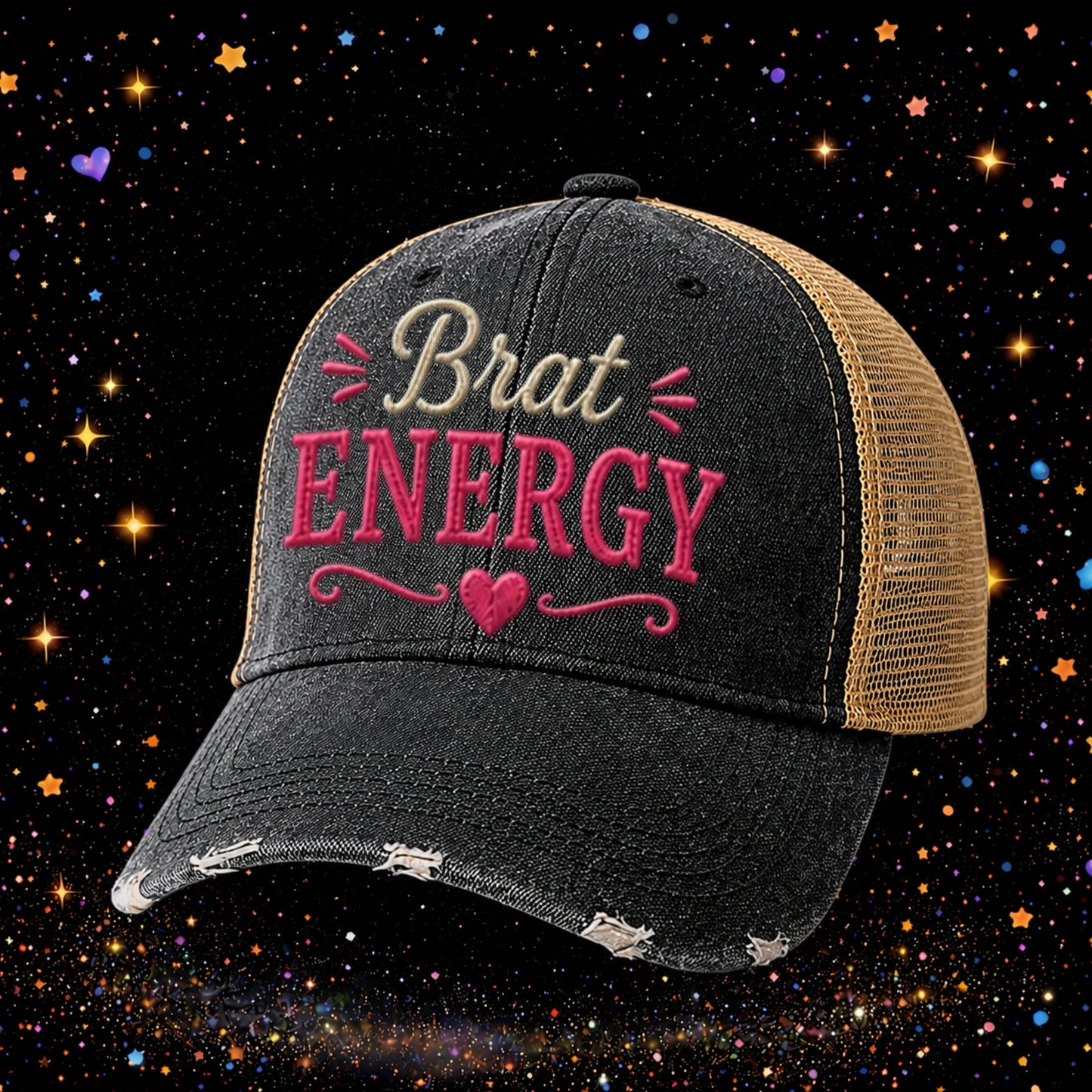 Brat Energy | Embroidered Trucker Hat | Snapback Cap | Sarcastic