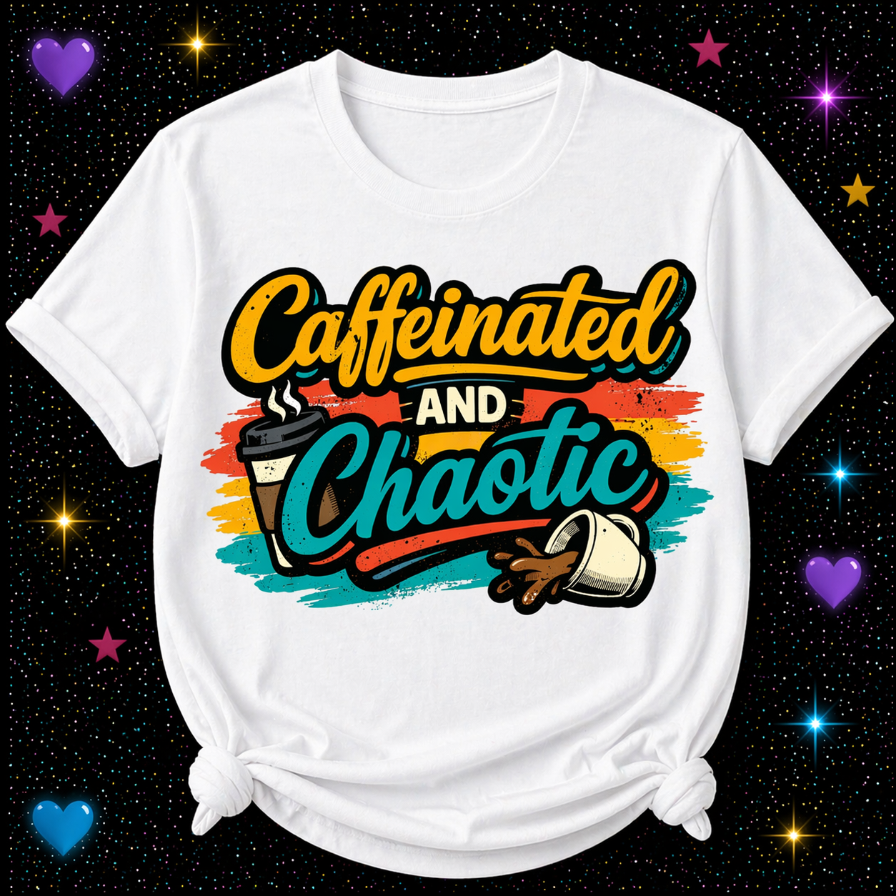 Caffeinated And Chaotic | Sublimation & DTF PNG | Instant Download | Funny | Sarcastic