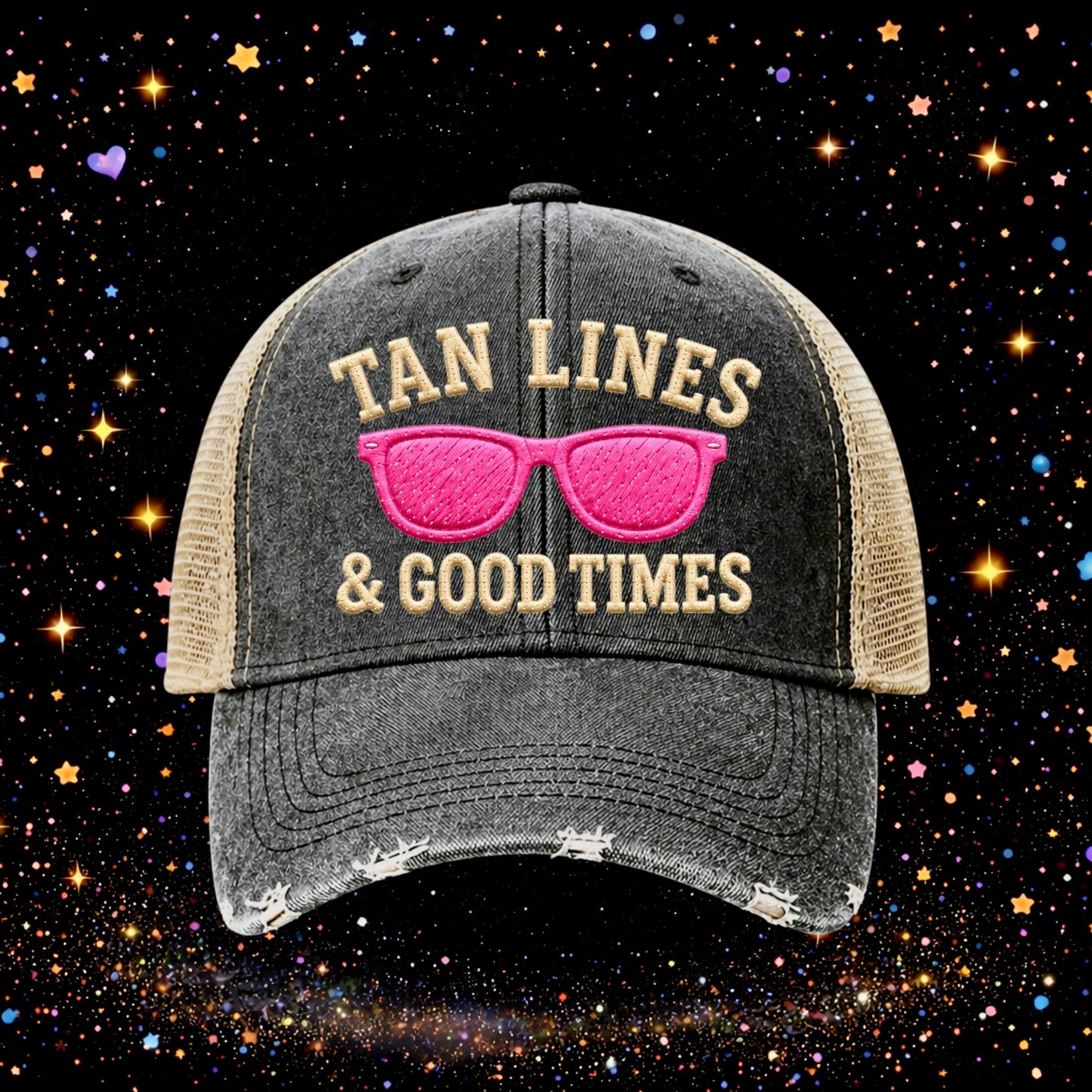Tanlines & Good Times | Embroidered Trucker Hat | Snapback | Unisex | Baseball Cap