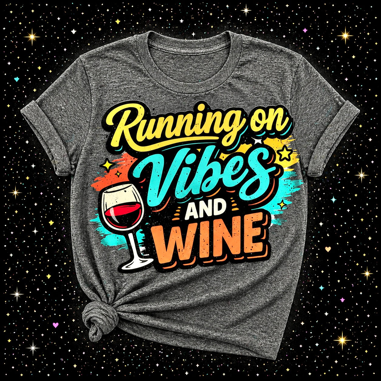 Running On Vibes And Wine | Sublimation & DTF PNG | Instant Download | Funny | Sarcastic