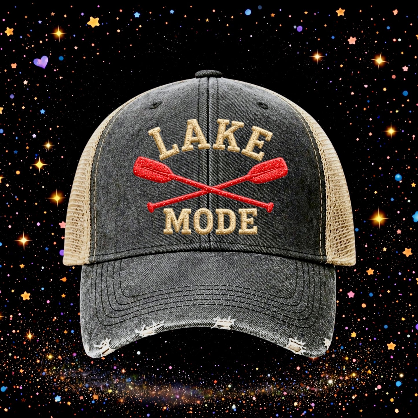 Lake Mode | Embroidered Trucker Hat | Snapback | Unisex | Baseball Cap