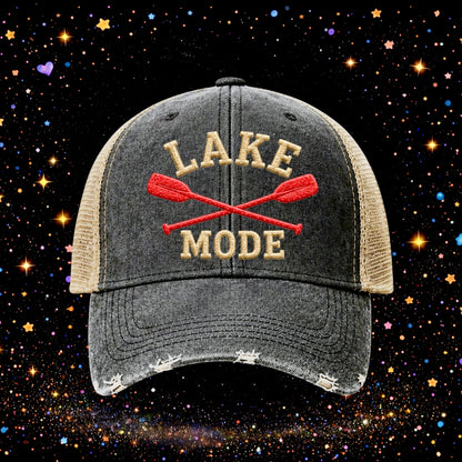 Lake Mode | Embroidered Trucker Hat | Snapback | Unisex | Baseball Cap