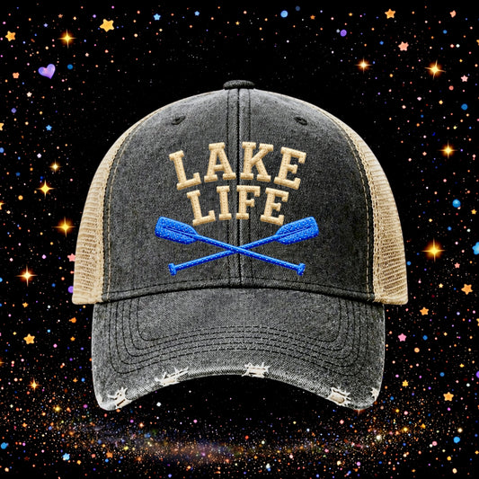 Lake Life | Embroidered Trucker Hat | Snapback | Unisex | Baseball Cap