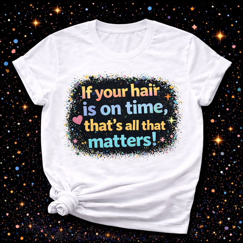 If Your Hair Is On Time, That’s All That Matters | Sublimation & DTF PNG | Instant Download | Funny | Sarcastic | Hair Stylist | Salon
