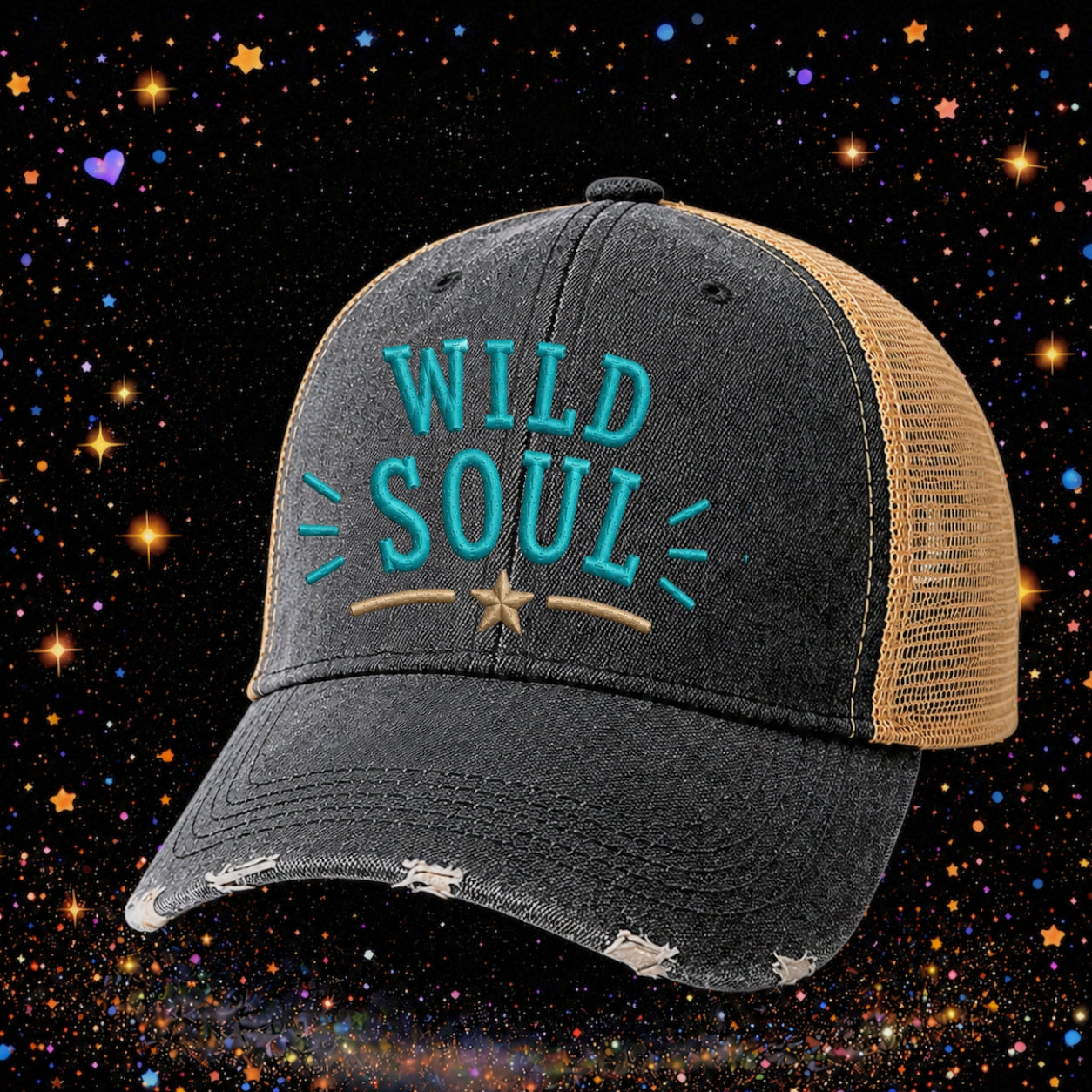 Wild Soul | Embroidered Trucker Hat | Snapback | Unisex | Baseball Cap